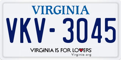 VA license plate VKV3045