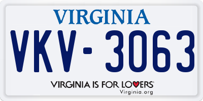 VA license plate VKV3063
