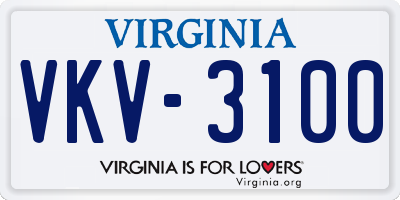 VA license plate VKV3100