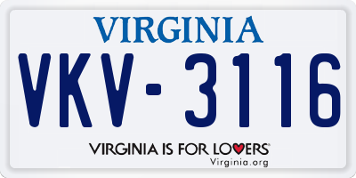 VA license plate VKV3116