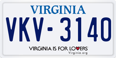 VA license plate VKV3140