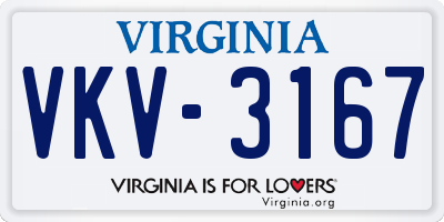 VA license plate VKV3167