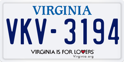 VA license plate VKV3194