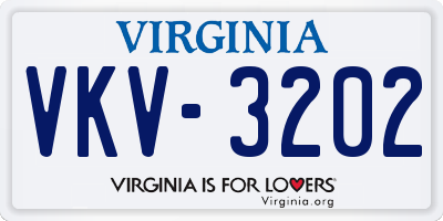 VA license plate VKV3202