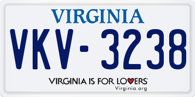 VA license plate VKV3238