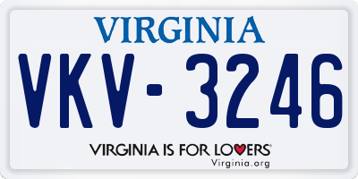VA license plate VKV3246