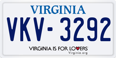 VA license plate VKV3292