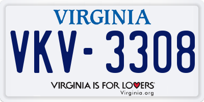 VA license plate VKV3308