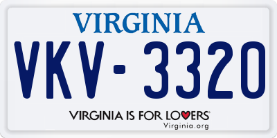 VA license plate VKV3320