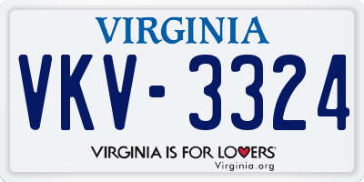 VA license plate VKV3324