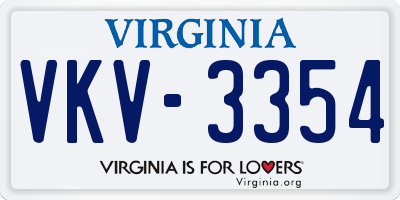 VA license plate VKV3354