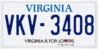 VA license plate VKV3408