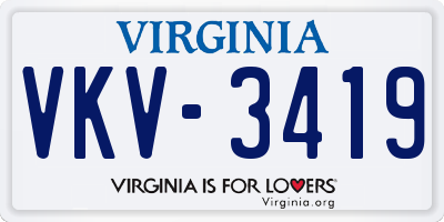 VA license plate VKV3419