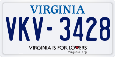 VA license plate VKV3428
