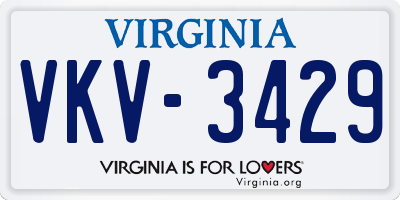 VA license plate VKV3429