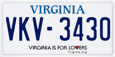 VA license plate VKV3430