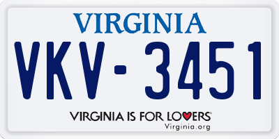 VA license plate VKV3451
