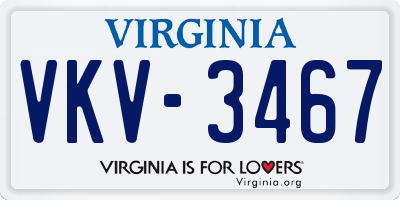 VA license plate VKV3467