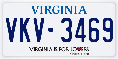 VA license plate VKV3469
