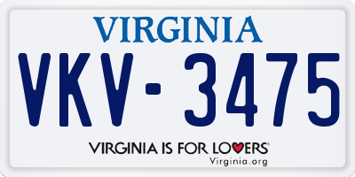 VA license plate VKV3475