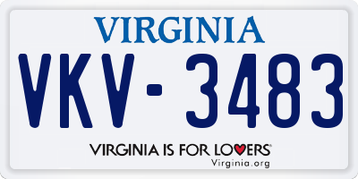 VA license plate VKV3483