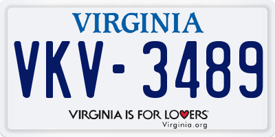 VA license plate VKV3489