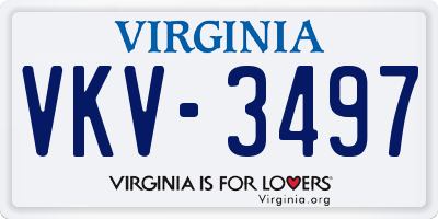 VA license plate VKV3497