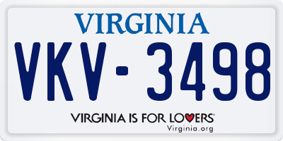 VA license plate VKV3498