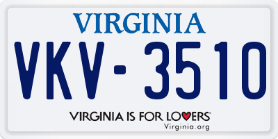 VA license plate VKV3510