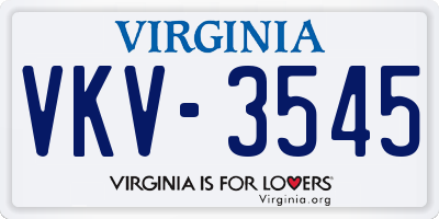 VA license plate VKV3545