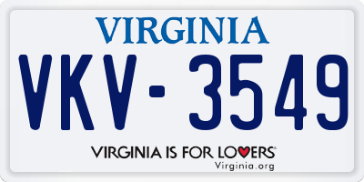 VA license plate VKV3549