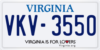 VA license plate VKV3550