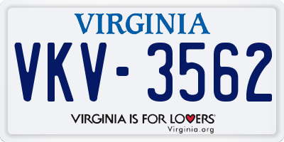 VA license plate VKV3562