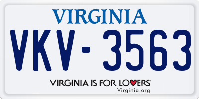VA license plate VKV3563