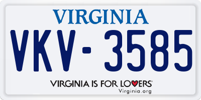 VA license plate VKV3585