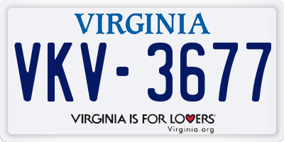 VA license plate VKV3677