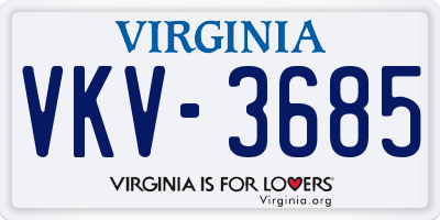 VA license plate VKV3685
