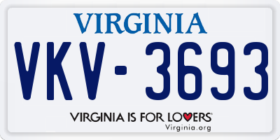 VA license plate VKV3693