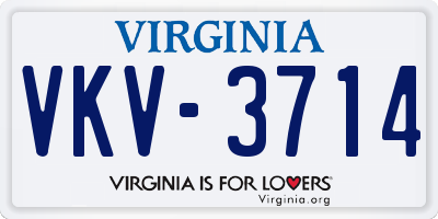 VA license plate VKV3714