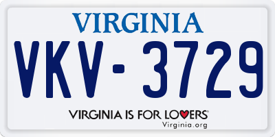 VA license plate VKV3729