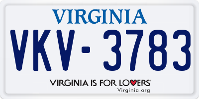 VA license plate VKV3783
