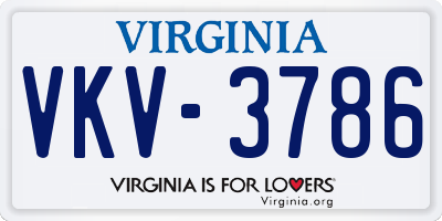 VA license plate VKV3786