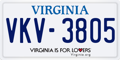 VA license plate VKV3805