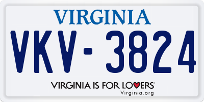 VA license plate VKV3824