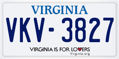 VA license plate VKV3827