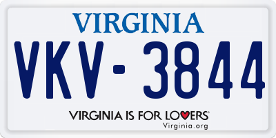 VA license plate VKV3844
