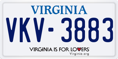 VA license plate VKV3883