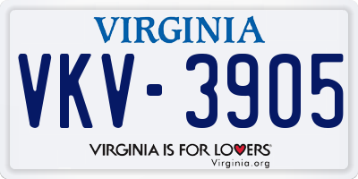 VA license plate VKV3905