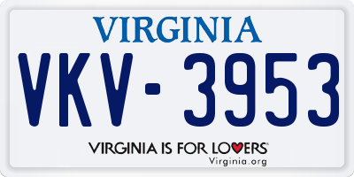 VA license plate VKV3953
