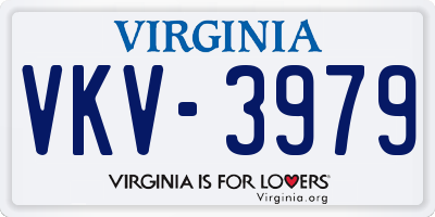 VA license plate VKV3979